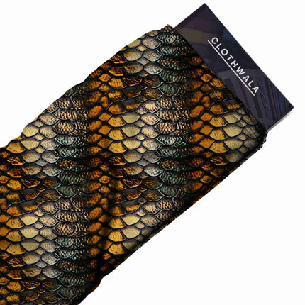 goldenrod animal all-over print pattern — large scale repeat layout