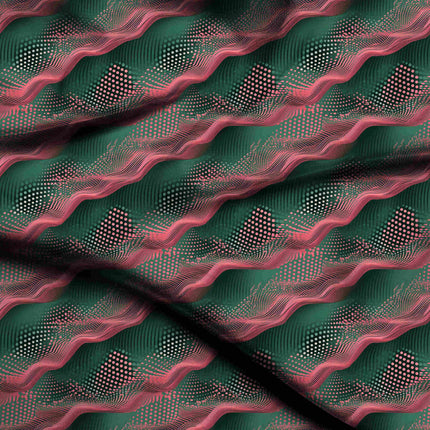 Forest Green Abstract Digital Print Fabric for Set | Ethereal garden party - 4835
