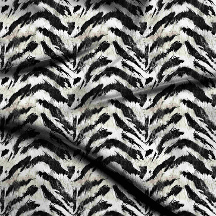 jet black animal digital print fabric texture — large scale closeup