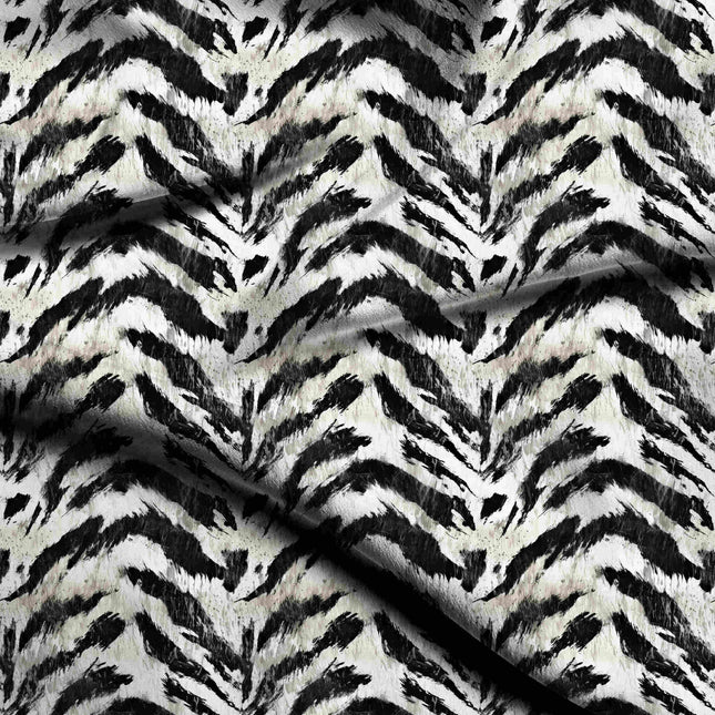 jet black animal digital print fabric texture — large scale closeup
