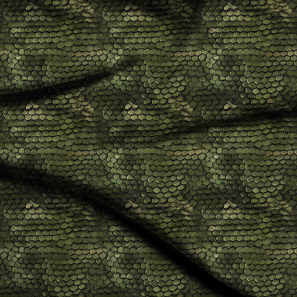 moss green animal digital print fabric texture — fine scale closeup