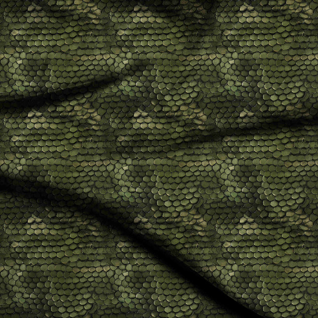 moss green animal digital print fabric texture — fine scale closeup