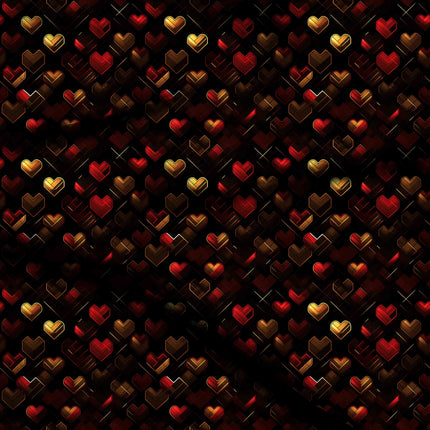 crimson red geometric digital print fabric texture — medium scale closeup