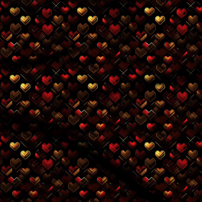 crimson red geometric digital print fabric texture — medium scale closeup