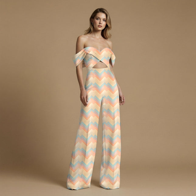 pale peach geometric print fabric draped — blouse styling