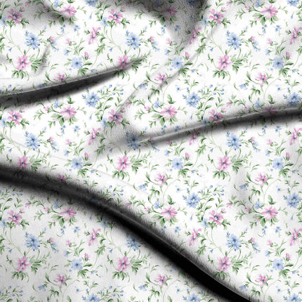 Dusty Rose Floral Digital Print Fabric | Kurti Dress | Casual Wear | Cottagecore | Art Nouveau Revival | Viscose Rayon Print - 1789