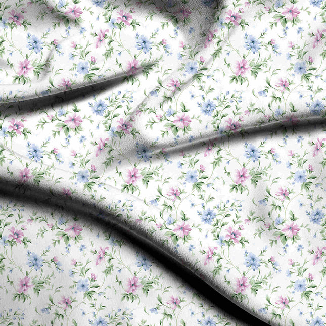 Dusty Rose Floral Digital Print Fabric | Kurti Dress | Casual Wear | Cottagecore | Art Nouveau Revival | Viscose Rayon Print - 1789