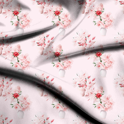blush pink floral digital print fabric texture — medium scale closeup