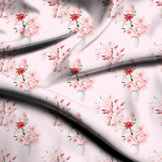 blush pink floral digital print fabric texture — medium scale closeup