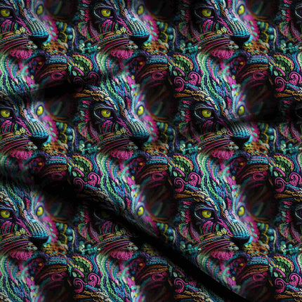 fuchsia pink animal digital print fabric texture — medium scale closeup