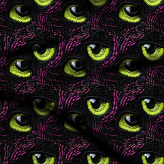 midnight black graphic digital print fabric texture — large scale closeup