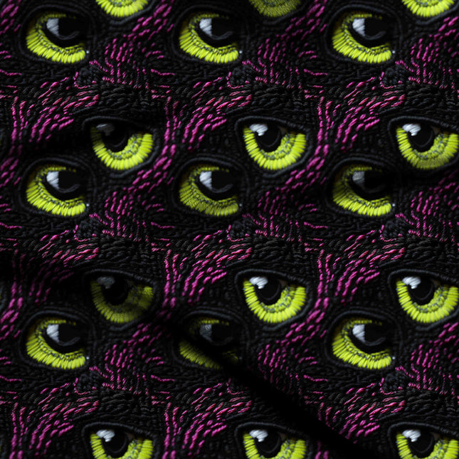 midnight black graphic digital print fabric texture — large scale closeup