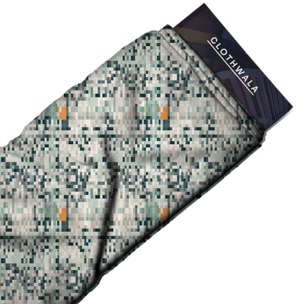 ivory cream geometric print fabric draped — kurta set styling