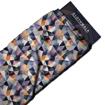 slate grey geometric fabric detail — textured finish digital print closeup