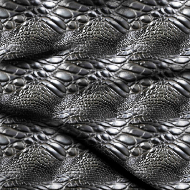 jet black animal digital print fabric texture — medium scale closeup