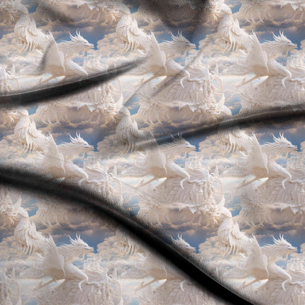 ivory cream other digital print fabric texture — large scale closeup