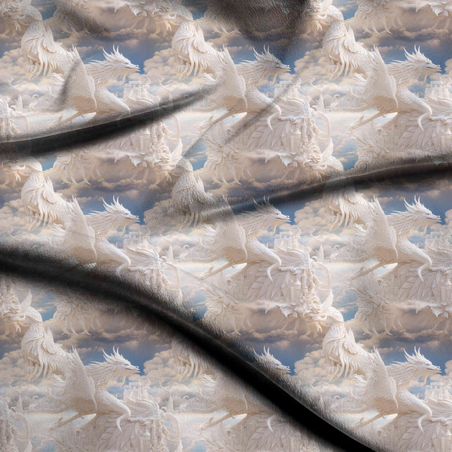ivory cream other digital print fabric texture — large scale closeup