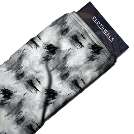 jet black abstract fabric detail — textured finish digital print closeup