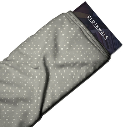 Light Grey Other Digital Print Fabric for Co-ord | Edgy evening wear textile - Image 5