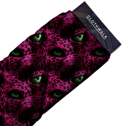 fuchsia pink animal print fabric draped — lehenga skirt styling