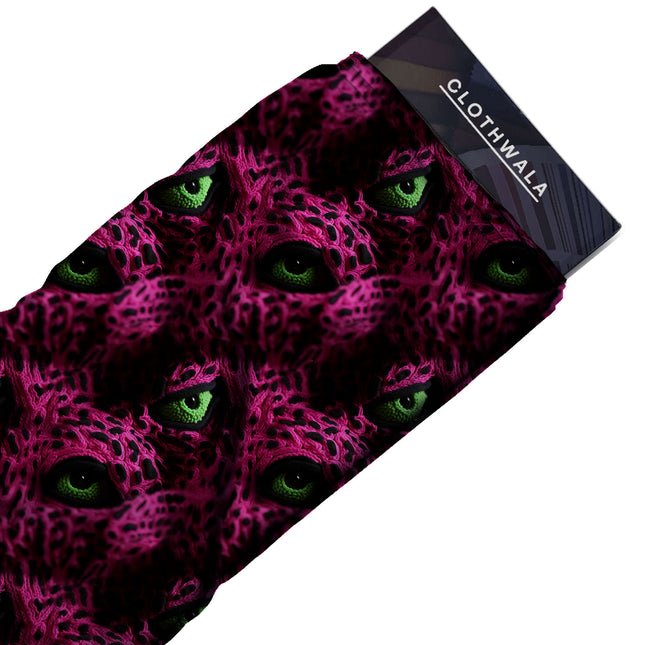 fuchsia pink animal print fabric draped — lehenga skirt styling