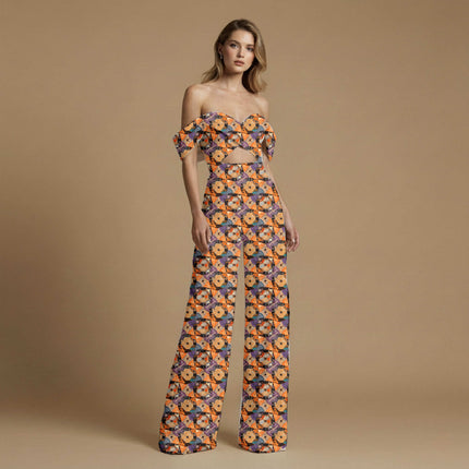 burnt sienna ethnic print fabric draped — kurta styling