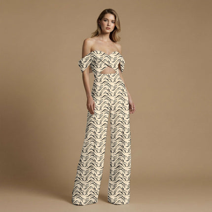 jet black animal print fabric draped — co-ord set styling