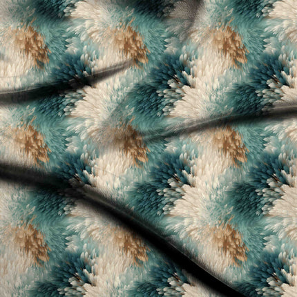 deep teal abstract digital print fabric texture — large scale closeup