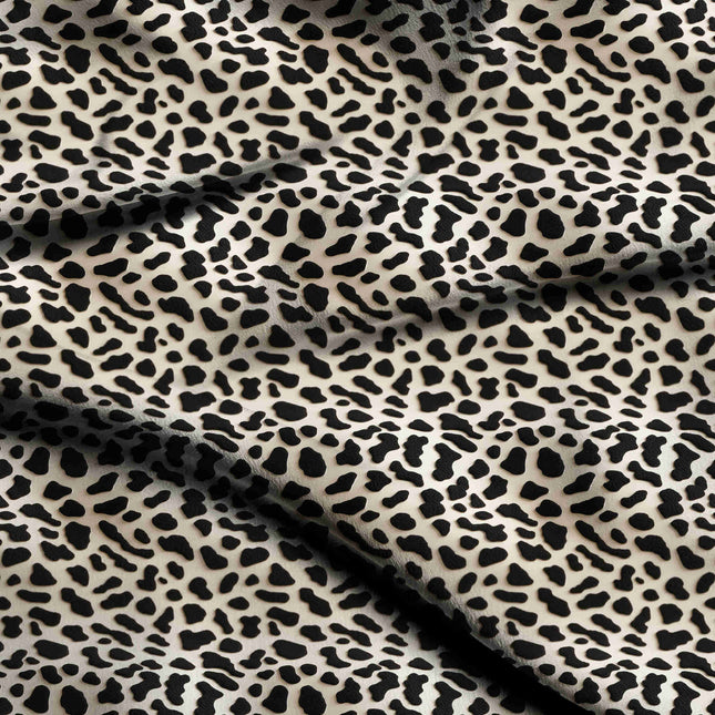 jet black animal digital print fabric texture — fine scale closeup