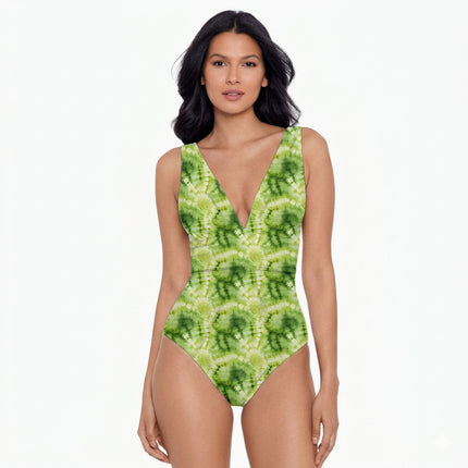 Lime Green Floral Digital Print Fabric for Dress | Psychedelic Festival Wear - Image 8