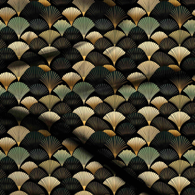 Black Geometric Digital Print Fabric | Evening Wear | Old Money Style | Heritage silk fabric - 1866