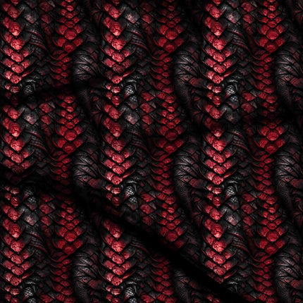 crimson red animal digital print fabric texture — medium scale closeup