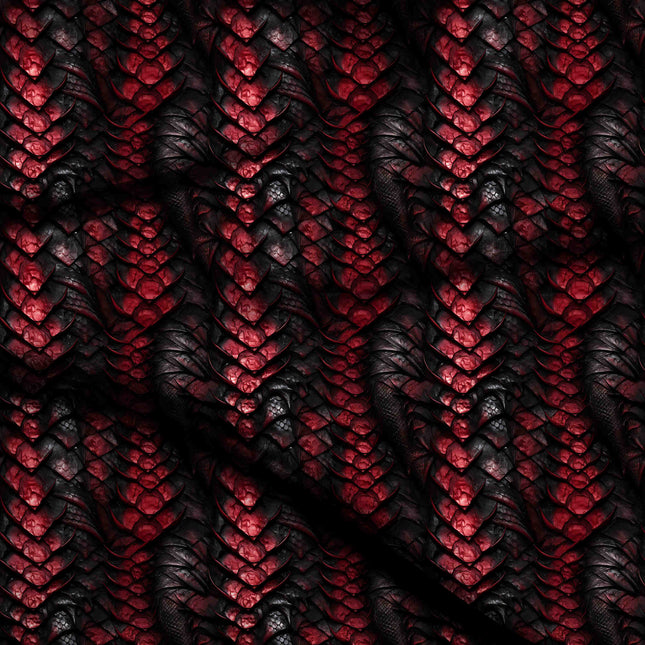 crimson red animal digital print fabric texture — medium scale closeup