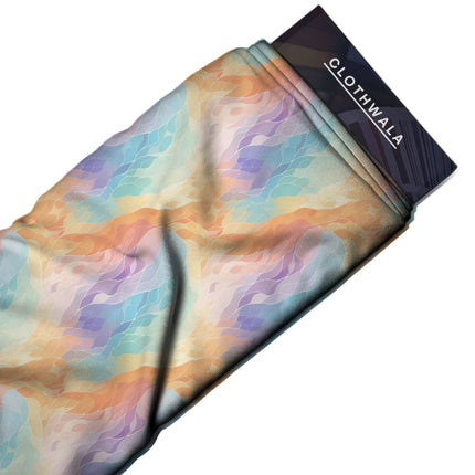 pastel peach abstract fabric detail — matte finish digital print closeup