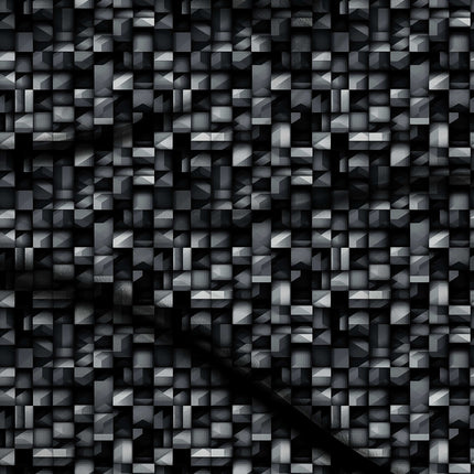 charcoal grey geometric digital print fabric texture — medium scale closeup