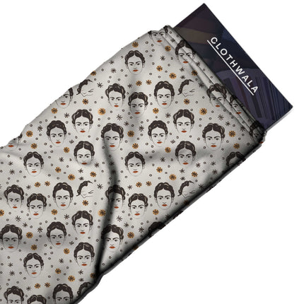ivory cream floral all-over print pattern — medium scale repeat layout
