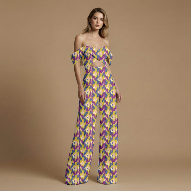 chartreuse ethnic print fabric draped — maxi dress styling