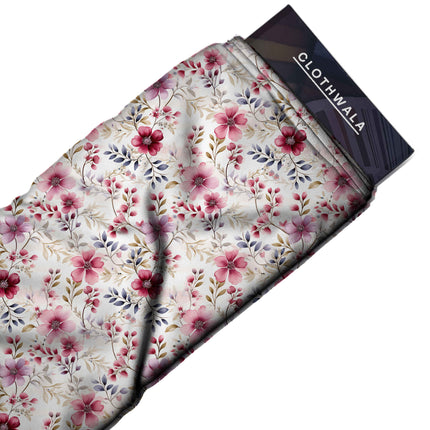dusty rose floral print fabric draped — kurta set styling