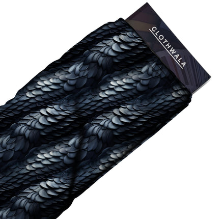 jet black animal fabric detail — textured finish digital print closeup