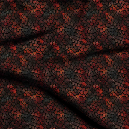 crimson animal digital print fabric texture — medium scale closeup