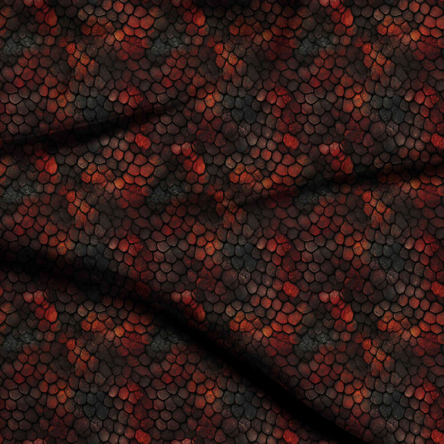 crimson animal digital print fabric texture — medium scale closeup