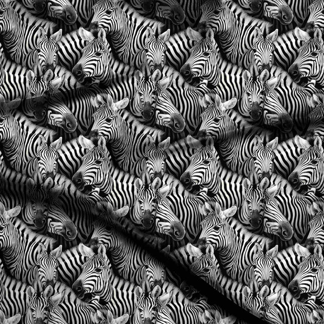 black animal digital print fabric texture — large scale closeup