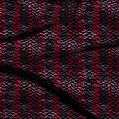 crimson red animal digital print fabric texture — fine scale closeup