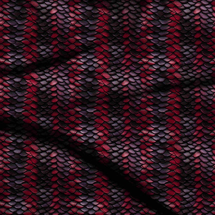 crimson red animal digital print fabric texture — fine scale closeup