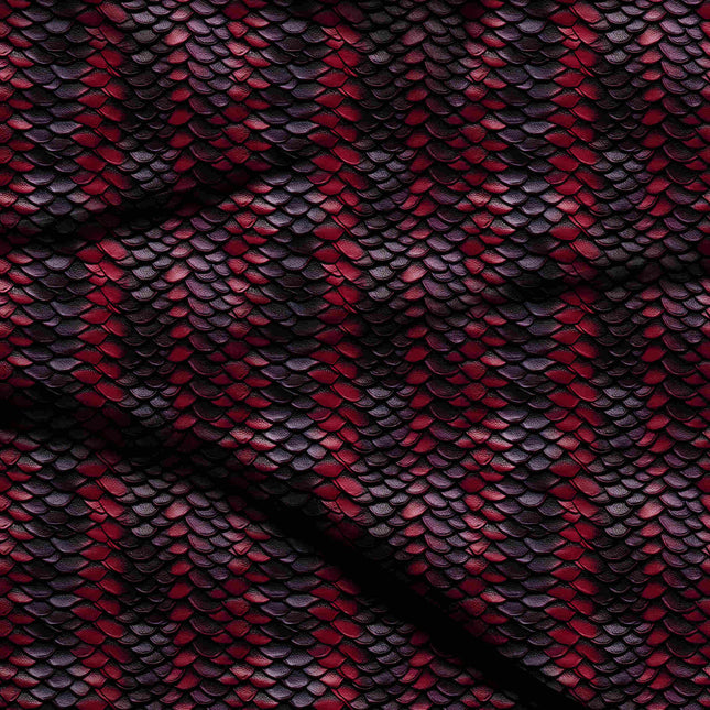 crimson red animal digital print fabric texture — fine scale closeup