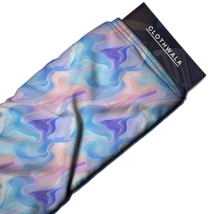 sky blue abstract fabric detail — textured finish digital print closeup