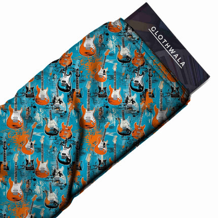 cobalt blue other print fabric draped — kurti styling