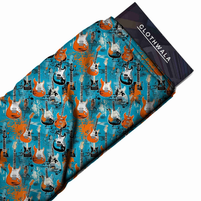 cobalt blue other print fabric draped — kurti styling