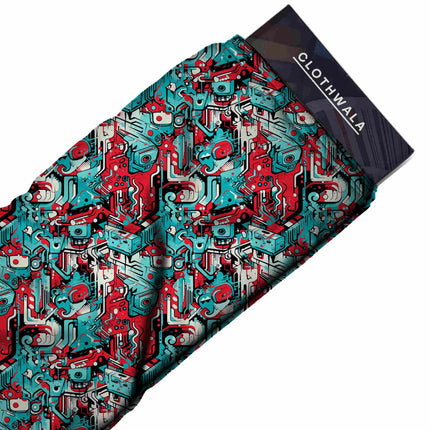 cyan other all-over print pattern — large scale repeat layout