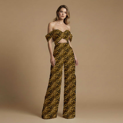 golden ochre animal print fabric draped — kaftan styling